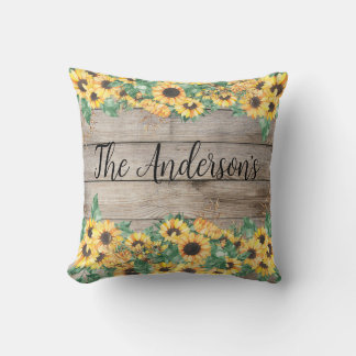 Coussin Nom de famille Sunflower