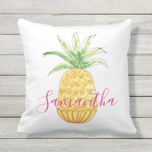 Coussin Nom de fille Rose Jaune Ananas