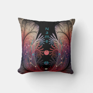 Coussin Nom de l'art fractal de fantaisie moderne abstrait