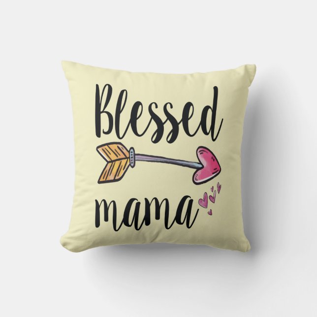 Coussin Nom de l'enfant personnalisé Anniversaire Bénie ma (Recto)
