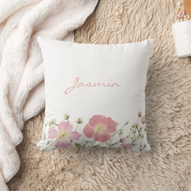 Coussin Nom des Fleurs sauvages Whimsical Blush Rose (Couverture)
