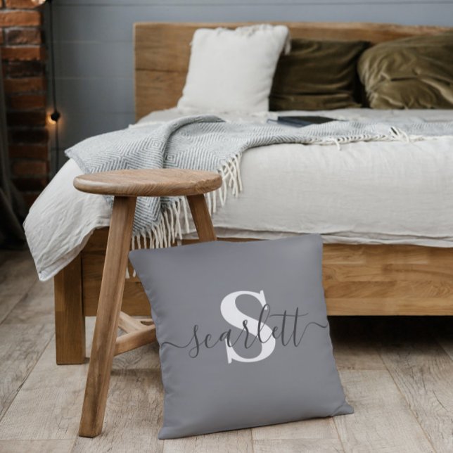 Coussin Nom d'inscription modifiable Couleur personnalisée (Créateur téléchargé)