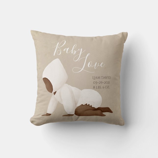 Coussin Nom du bébé Script Baby Love Keepsaké Jeu d'oreill (Recto)