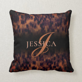 Coussin Nom du monogramme de l'Poster de animal de la coqu