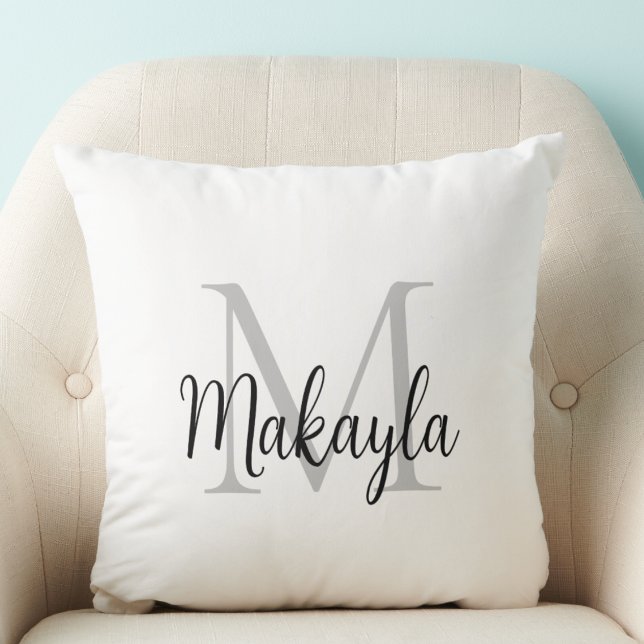 Coussin Nom du monogramme élégant (Créateur téléchargé)