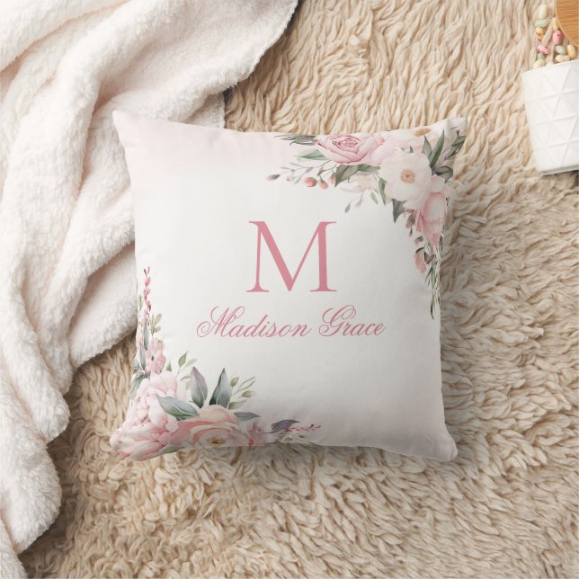 Coussin Nom du monogramme personnalisé (Couverture)