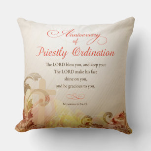 Coussin Nom et année personnalisés, 60e Ordination sacer