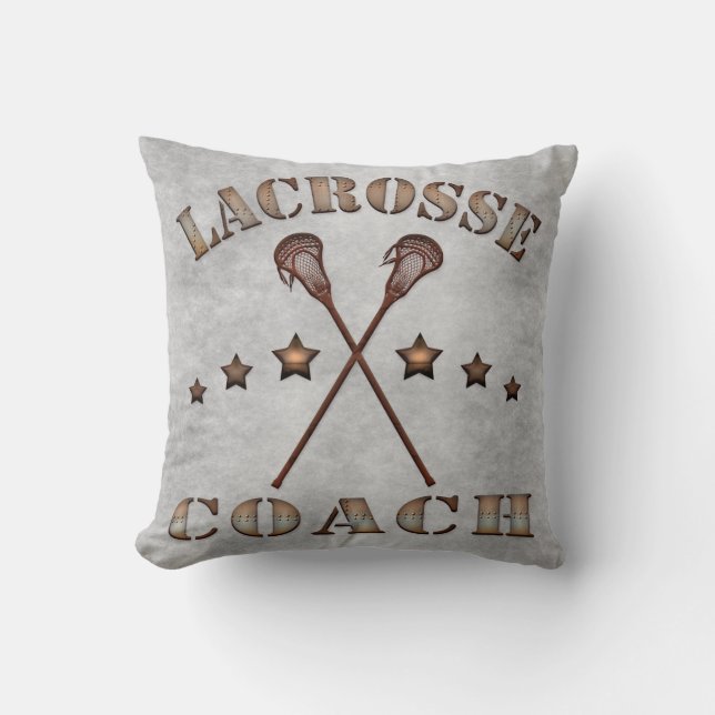 Coussin Nom et numéro personnalisables Lacrosse Coach Cous (Recto)