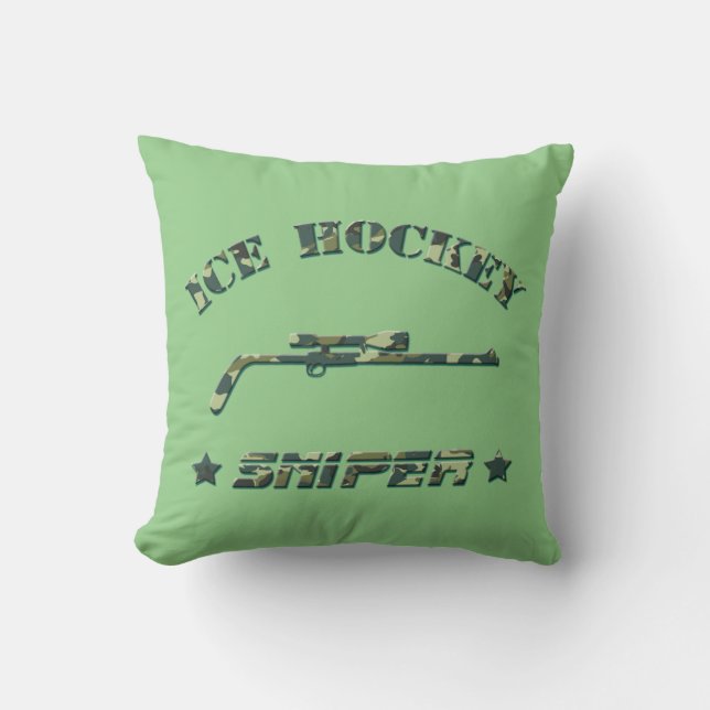 Coussin Nom Et Numéro Sniper De Hockey Sur Glace (Recto)
