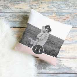 Coussin Nom et photo personnalisés minimalistes Pastel Pin