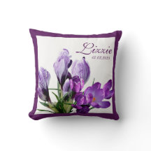 Nom L personnalisable fleurs pourpres personnalisé