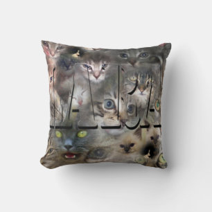 Coussin Nom Lara Avec Chats,