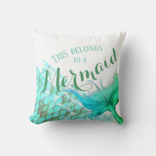 Coussin Nom ou message de sirène personnalisée réversib