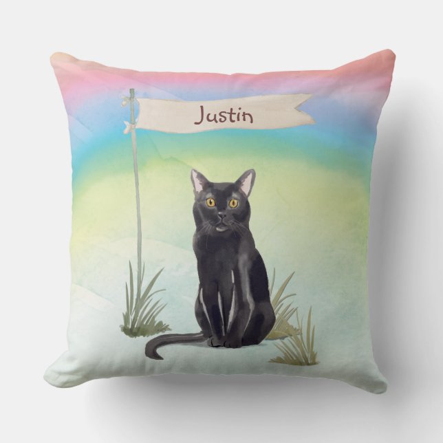 Coussin Nom personnalisé Animal de chat Bombay (Recto)