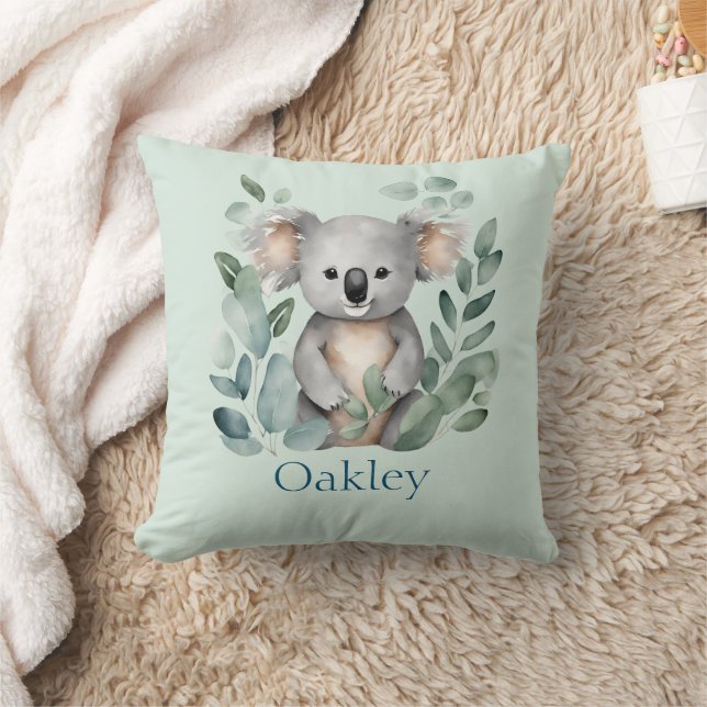 Coussin Nom personnalisé Aquarelle Koala Ours (Couverture)