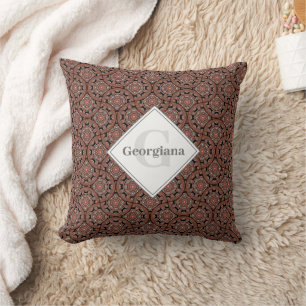 Coussin Nom personnalisé Art Déco Safari Coucher de soleil