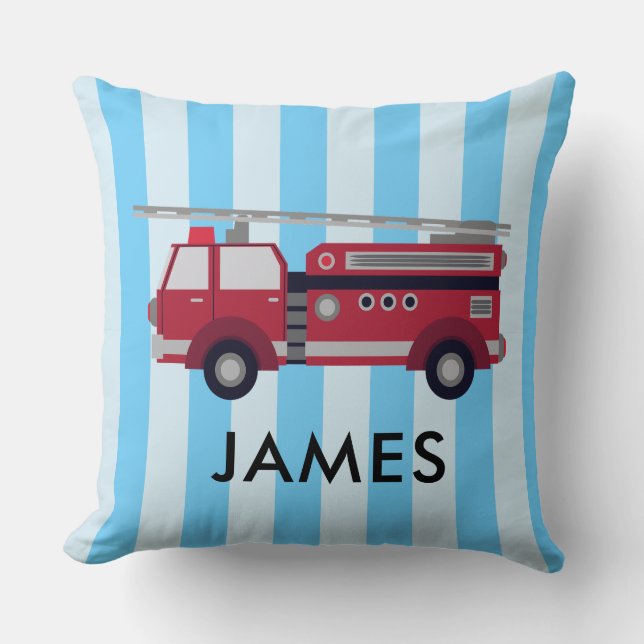 Coussin Nom personnalisé Blue Fire truck Cuisine (Recto)