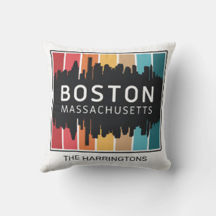 Coussin Nom personnalisé Boston Massachusetts
