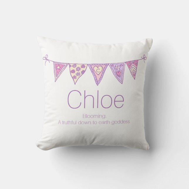 Coussin Nom personnalisé bunple violet personnalisé (Recto)