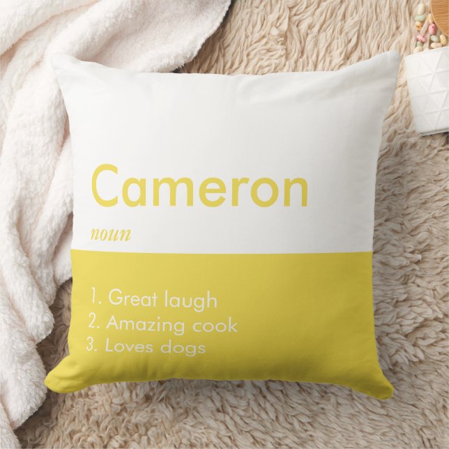 Coussin Nom personnalisé de couleur d'inscription modifiab (Couverture)