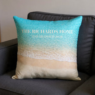 Coussin Nom personnalisé de rivage océanique