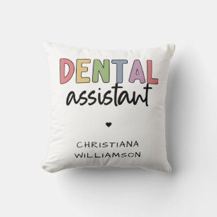 Coussin Nom personnalisé Dental Assistant Cadeau