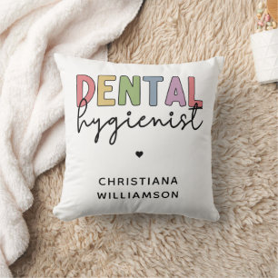 Coussin Nom personnalisé Dental Hygienist RDH Cadeaux 