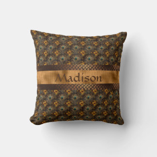 Coussin Nom personnalisé Elegant Gold