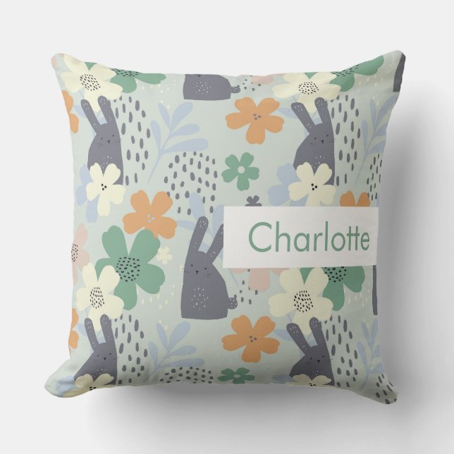 Coussin Nom personnalisé Enfants Motif mignon (Recto)