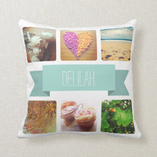 Coussin Nom personnalisé et Instagram photo