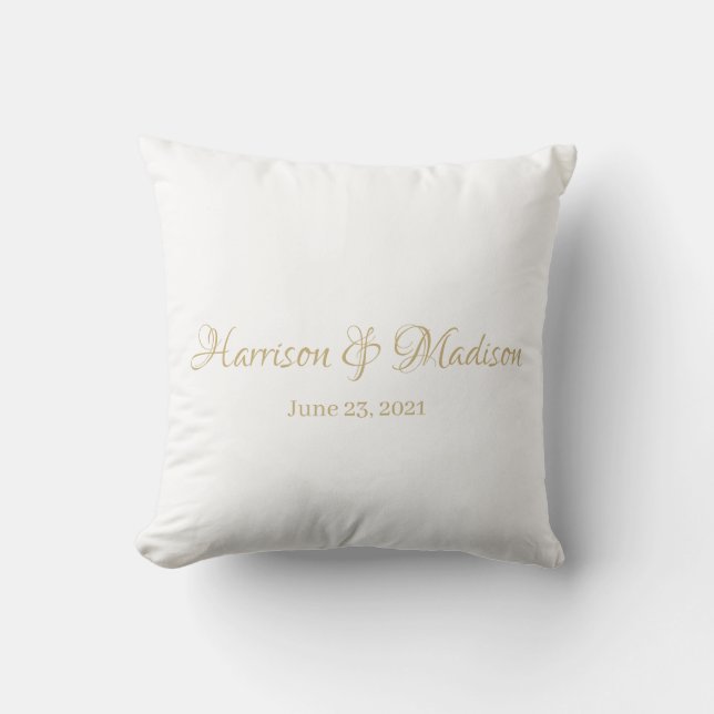 Coussin Nom personnalisé et Mariage de date (Recto)