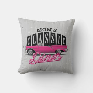 Coussin Nom personnalisé Faux Neon 50's Classic Car