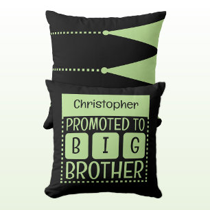Coussin Nom personnalisé grand frère vert