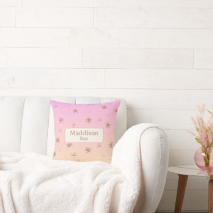 Coussin Nom personnalisé Grossesse Whimsical Rose Jaune Fl