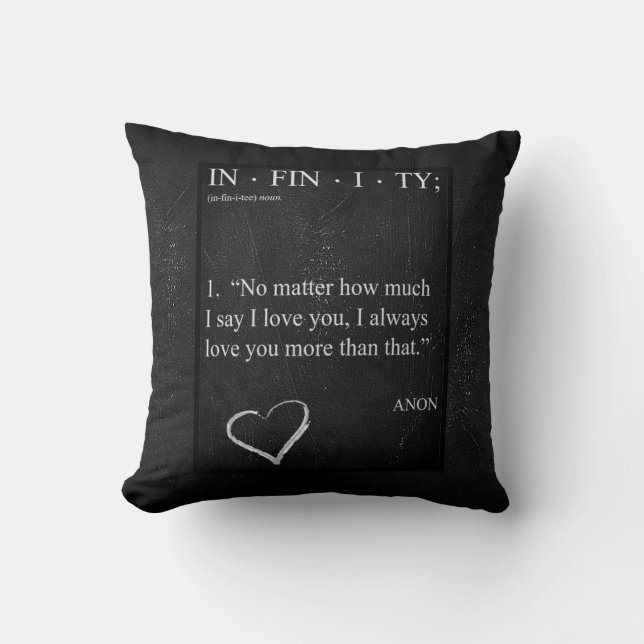 Coussin Nom personnalisé INFINITY LOVE YOU MORE Valentine' (Recto)