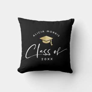 Coussin Nom personnalisé moderne Graduation Script tendanc
