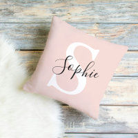 Nom personnalisé moderne Monogram Pastel Rose
