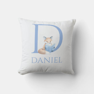 Coussin Nom personnalisé Mon petit renard lisant un livre