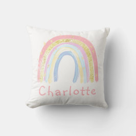Coussin Nom personnalisé Parties scintillant rose mignon o