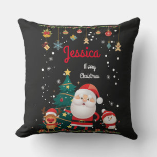 Coussin Nom Personnalisé Pour Votre Enfant, Noël Père Noël