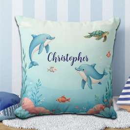 Coussin Nom personnalisé sous la mer