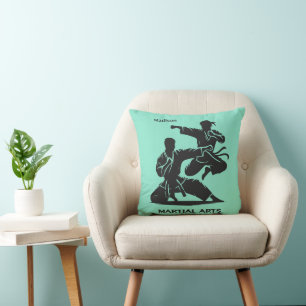 Coussin Nom personnalisé, texte et couleur Arts martiaux