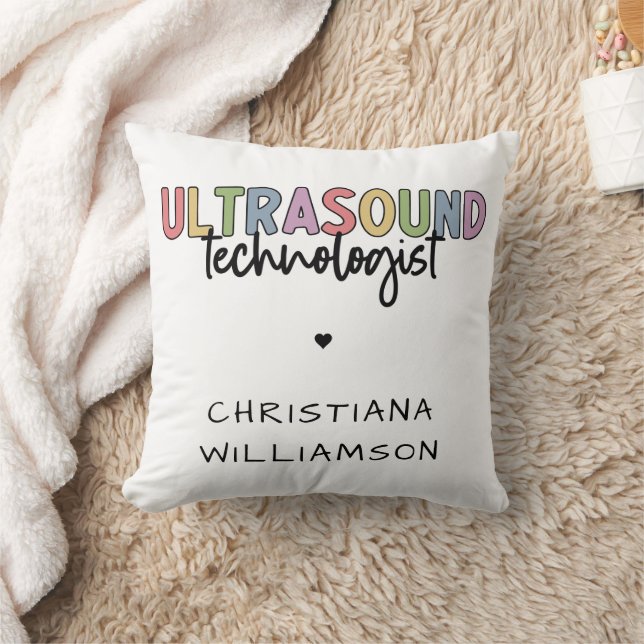 Coussin Nom personnalisé Ultrasound Technologist Cadeaux (Couverture)