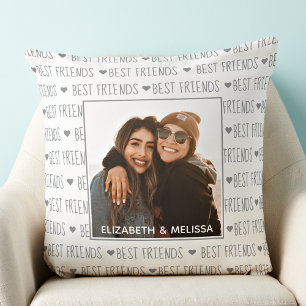 Coussin Nom photo personnalisé des meilleurs amis