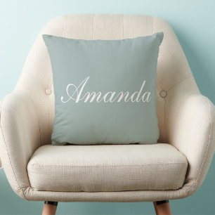 Coussin Nom Vert Sauge Clair