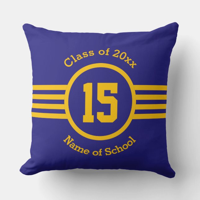 Coussin Nombre de fac d'année de classe d'école (Recto)
