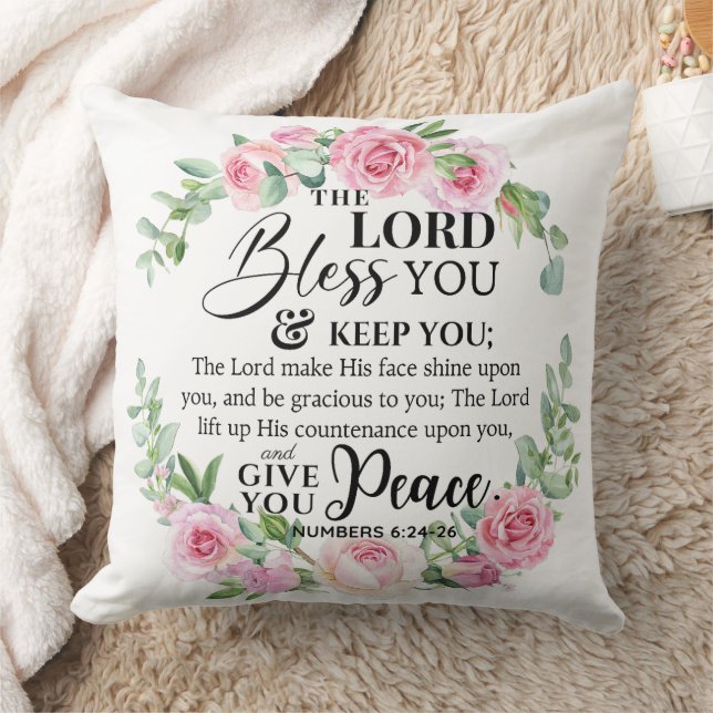 Coussin Nombres 6:24-26 Que le Seigneur vous bénisse Bible (Couverture)