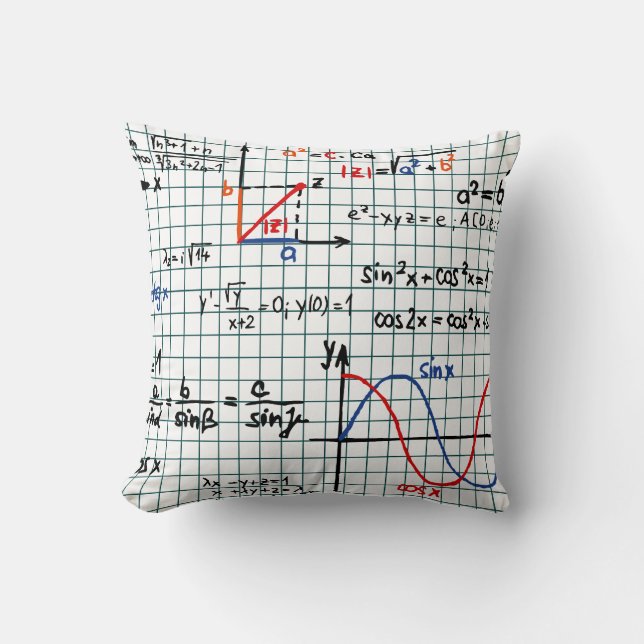 Coussin Nombres de formules de maths (Recto)