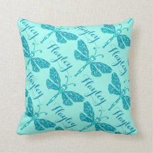 Coussin nommé de coussin de motif de libellule de