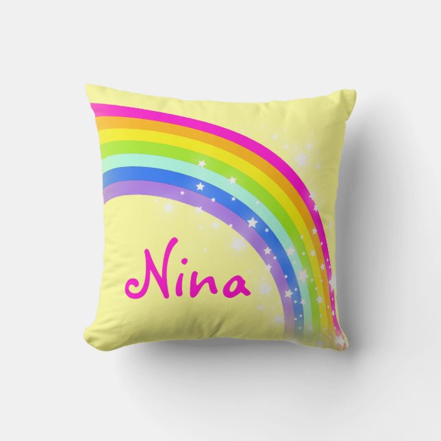 coussin nommé de coussin de Nina de filles jaunes (Recto)